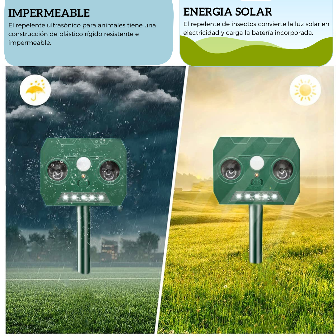 Repelente Ultrasonico De Animales Solar