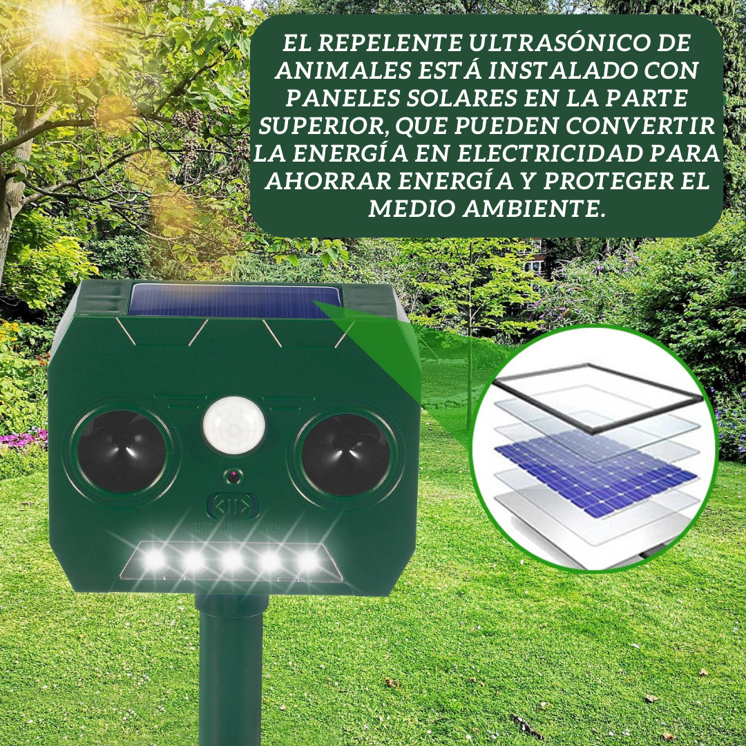 Repelente Ultrasonico De Animales Solar